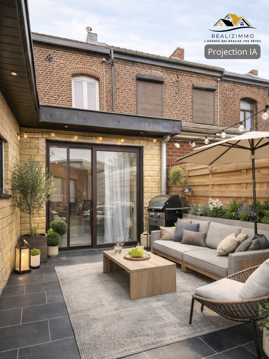 Maison deux façades avec jardin et garage